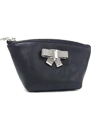 Salvatore Ferragamo Salvatore Ferragamo Wallet/Coin Case Vara Metal Ribbon KB-22 7143 Black Leather Women's Coin Purse Pouch (view 1)