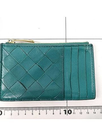 Bottega Veneta BOTTEGA VENETA Wallet/Coin Case Intrecciato Fragment Green Leather Men's Women's Card (view 2)