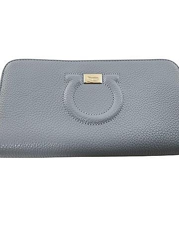 Salvatore Ferragamo Salvatore Ferragamo Long Wallet Gancini IY-22 C843 Blue Leather Women's Round (view 1)