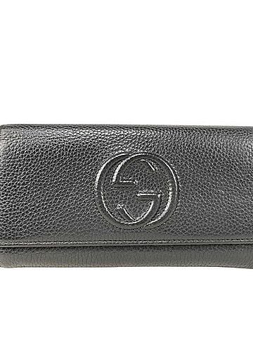 Gucci GUCCI Interlocking G Long Wallet 598206 Black Leather Men's and Women's Bi-fold (view 1)