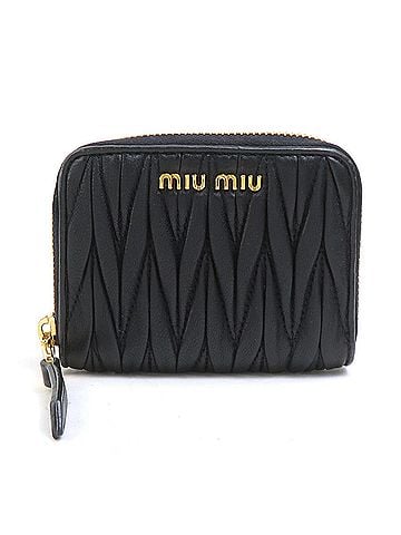 Miu Miu Miu Miu Miu wallet/coin purse, Matelassé leather, black, women's, 5MC208 r11320k (view 1)