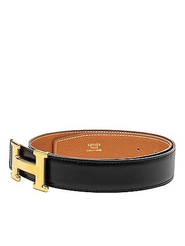 Hermès Box Calf and Courchevel Constance H Reversible Belt (view 2)