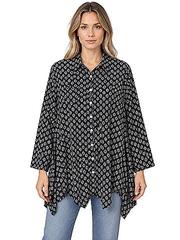 Tulip Floral Tunic Button-Down Shirt (view 1)