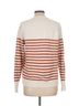Ann Taylor LOFT Stripes White Brown Pink Pullover Sweater Size L - photo 2