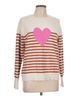 Ann Taylor LOFT Stripes White Brown Pink Pullover Sweater Size L - photo 1