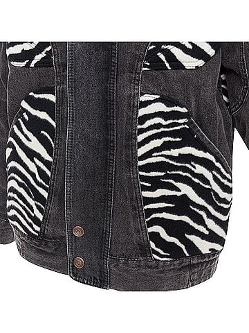 Céline Celine Zebra Wool Patch Denim Jacket (view 2)