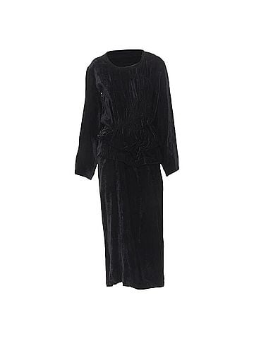 Comme des Garçons Comme Des Garcons Velvet Shirred Midi Dress (view 1)