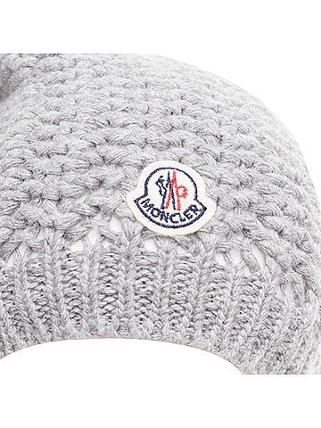 Moncler Moncler Fur Pom Pom Knit Beanie Hat (view 2)