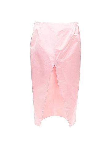 Prada Prada 2022 Satin High Rear Split Midi Skirt (view 1)