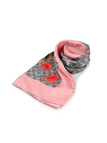 Gucci Silk Scarf With Gg Flower Print (view 1)