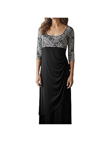 Alex Evenings Empire Waist Gown Cocktail Dress (view 1)