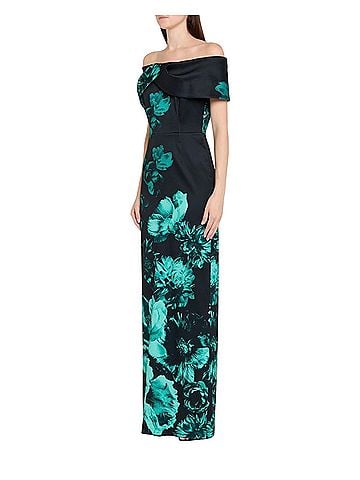 Teri Jon by Rickie Freeman Off Shoulder Mikado Column Cocktail Dress (view 1)