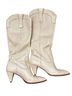 Larroudé 100% Leather White Boots Size 7 - photo 2
