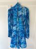 Milly Floral Blue Cocktail Dress Size 2 - photo 4