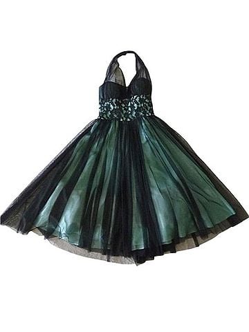 Betsy & Adam Lace Tulle Halter Dress Cocktail Dress (view 1)