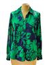 Maison d' Amelie Floral Green Blue Button-Down Shirt Size S - photo 1