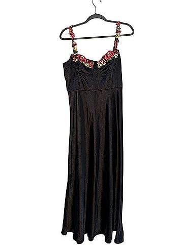 Kenzie Princess Polly Black Floral-Trim Maxi Dress Casual Dress (view 1)