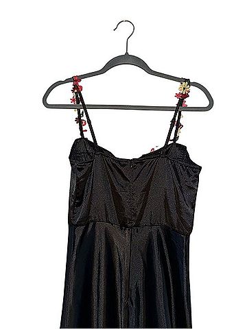 Kenzie Princess Polly Black Floral-Trim Maxi Dress Casual Dress (view 2)