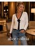 Alice + Olivia White Black Cardigan Size M - photo 6