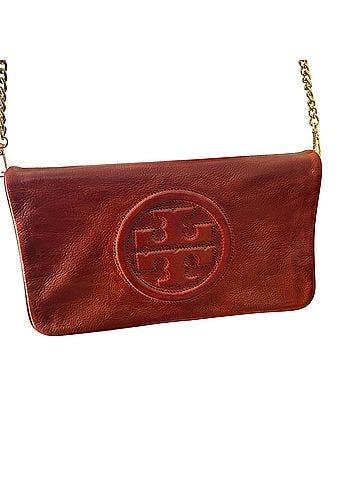 Tory Burch Bombe Reva Leather Clutch (view 1)