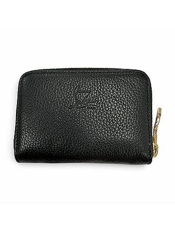 Christian Louboutin Christian Louboutin Panettone Studded Leather Compact Wallet, Round Zipper, Coin Purse, Black, Made in Italy, Women's (view 2)