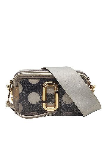 Marc Jacobs Marc Jacobs The Jelly Glitter Snapshot Crossbody Shoulder Bag, Gray Vinyl, Women's (view 1)