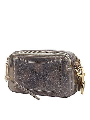 Marc Jacobs Marc Jacobs The Jelly Glitter Snapshot Crossbody Shoulder Bag, Gray Vinyl, Women's (view 2)