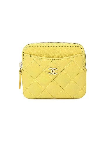 Chanel Chanel Matelasse Coin Purse, caviar leather, yellow, AP2061, gold hardware. (view 1)