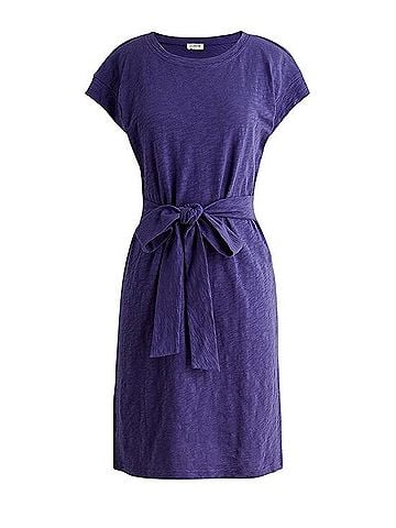J.Crew Deep Purple Tie-Waist Mini Dress Casual Dress (view 1)