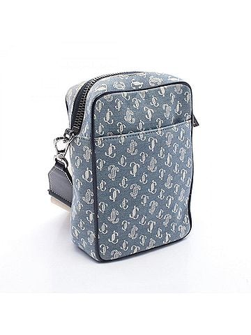 Jimmy Choo Jimmy Choo Kimmy Camera Shoulder Bag/Handbag, Canvas, Women's, Blue/Ivory (view 2)