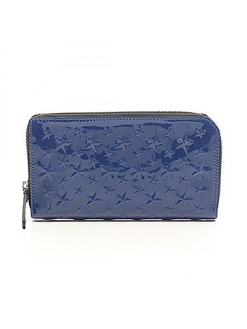 Jimmy Choo Jimmy Choo CARNABY Star Embossed Round Long Wallet, Patent Leather, Women's, Blue (view 1)