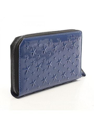 Jimmy Choo Jimmy Choo CARNABY Star Embossed Round Long Wallet, Patent Leather, Women's, Blue (view 2)