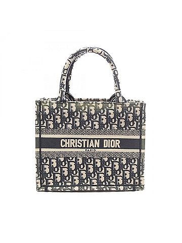 Christian Dior Christian Dior Dior BOOK TOTE Small Oblique Tote Bag Handbag Canvas Women's Beige/Navy (view 1)