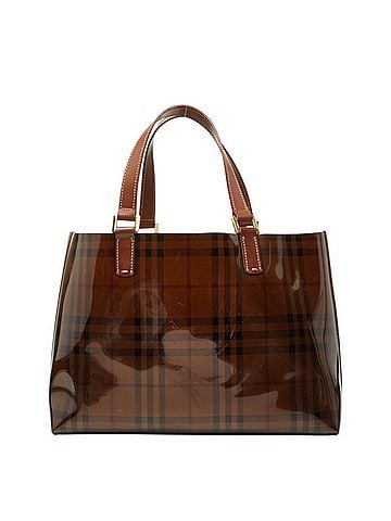 Burberry Burberry Nova Check Vinyl Tote Bag, Brown Leather, Women's BURBERRY (view 1)