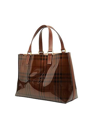 Burberry Burberry Nova Check Vinyl Tote Bag, Brown Leather, Women's BURBERRY (view 2)