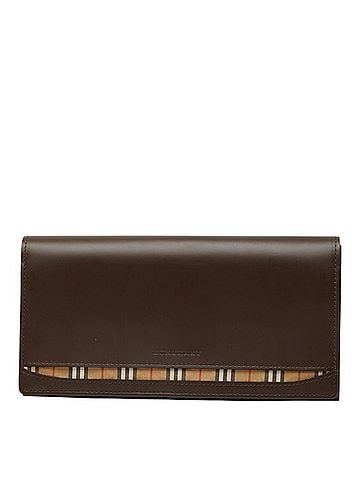 Burberry Burberry Nova Check Long Wallet, Brown Leather, Women's BURBERRY (view 1)