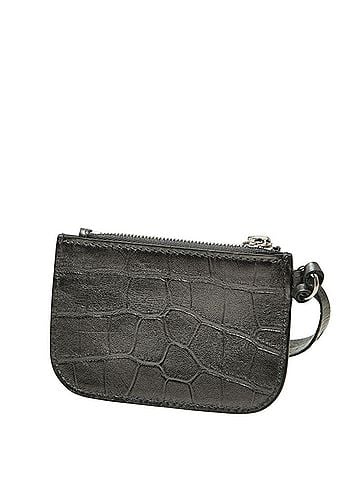 Balenciaga Balenciaga Le Cagoul Wallet/Coin Purse, Gray/Black Leather with Rhinestones, Women's BALENCIAGA (view 2)