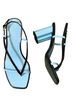 Tory Burch 100% Leather Color Block Blue Black Heels Size 9 - photo 2