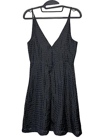 BCBGeneration Textured Black Checkered Mini Dress Off duty 2 Cocktail Dress (view 2)