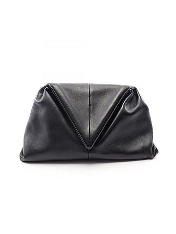 Bottega Veneta Bottega Veneta Triangle Flap Second Bag Clutch Handbag Leather Women's Black (view 1)