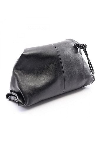 Bottega Veneta Bottega Veneta Triangle Flap Second Bag Clutch Handbag Leather Women's Black (view 2)