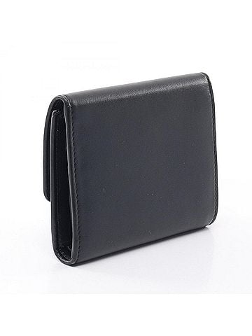 Miu Miu Miu Miu Miu SOFTY METAL Square Tri-fold Wallet, Leather, Women's, Black (5MH040) (view 2)
