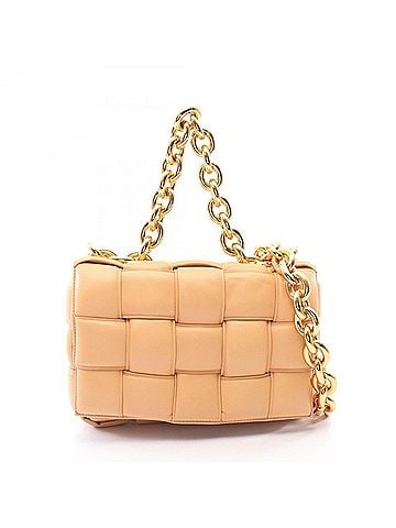 Bottega Veneta Bottega Veneta The Chain Cassette 2-Way Shoulder Bag/Handbag, Leather, Women's, Beige, 631421 (view 1)