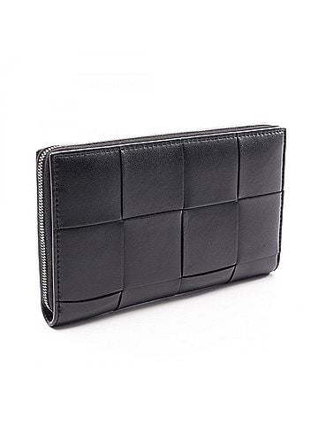 Bottega Veneta Bottega Veneta Cassette Zip-Around Wallet Maxi Intrecciato Round Long Leather Men's Black 649607 (view 2)