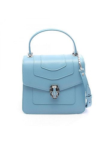 Bvlgari Bulgari BVLGARI Serpenti Forever Top Handle 2-Way Handbag, Leather, Women's, Blue (view 1)