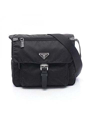 Prada Prada VELA Shoulder Bag/Handbag, Nylon and Leather, Women's, Black, 1BD994 (view 1)