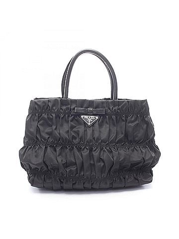 Prada Prada TESSUTO GAUFRE handbag, nylon and leather, women's, black (BN1703) (view 1)