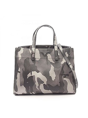 Prada Prada SAFFIANO SOFT 2WAY Handbag, Saffiano Leather, Women's, Gray/Multicolor, B2603P (view 1)