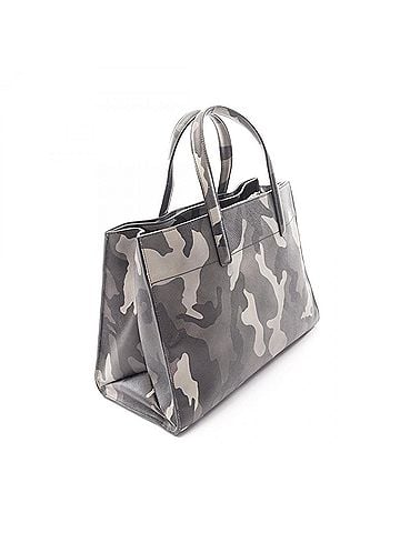 Prada Prada SAFFIANO SOFT 2WAY Handbag, Saffiano Leather, Women's, Gray/Multicolor, B2603P (view 2)