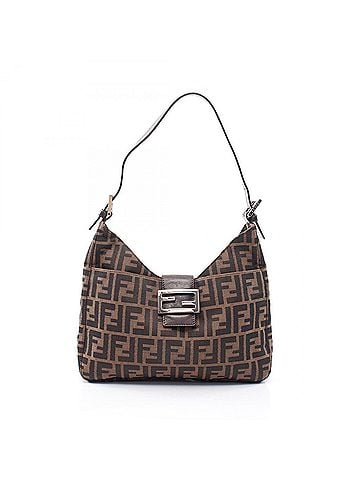 Fendi Fendi Zucca Shoulder Bag/Handbag, Canvas and Leather, Women's, Brown/Black, 26569 (view 1)